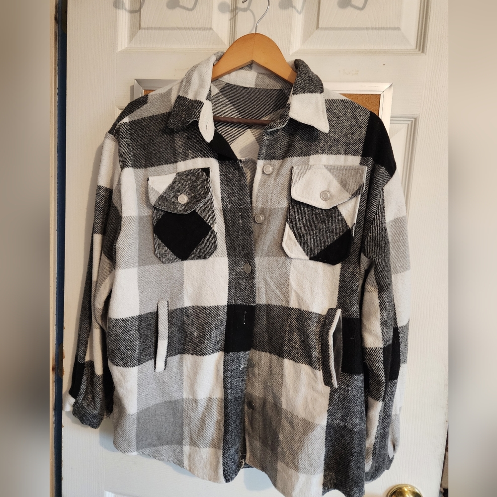 Black and White Plaid Jacket